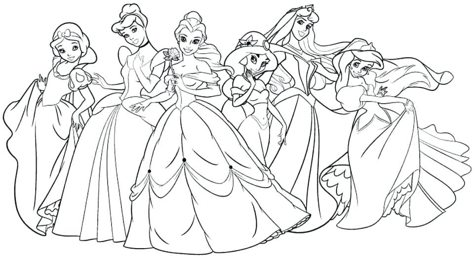 Hình tô màu váy công chúa