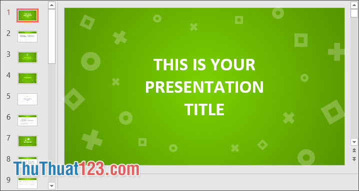 Theme PowerPoint màu xanh lá cây đẹp