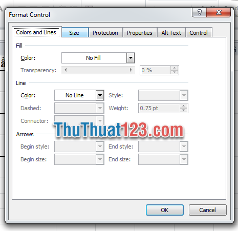 Cửa sổ Format Control