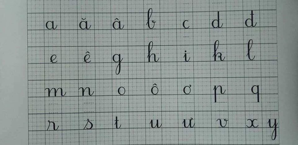 Bảng chữ cái tiếng Việt viết tay